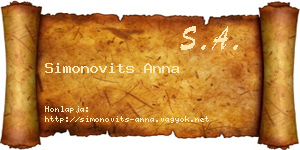 Simonovits Anna névjegykártya